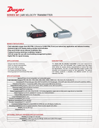 Thumbnail of document Data Sheet - 641 Air Velocity Transmitter